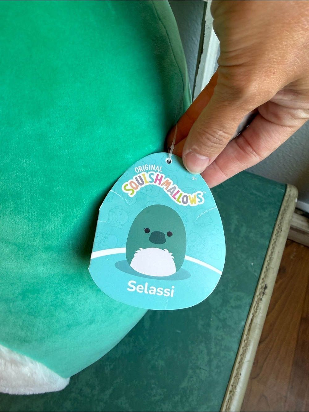 Squishmallows Selassi the Platypus – 14” Green Soft Plush w White Soft Belly - Picture 2 of 5